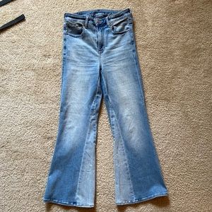 AE Super High Waisted Crop Flare Jeans